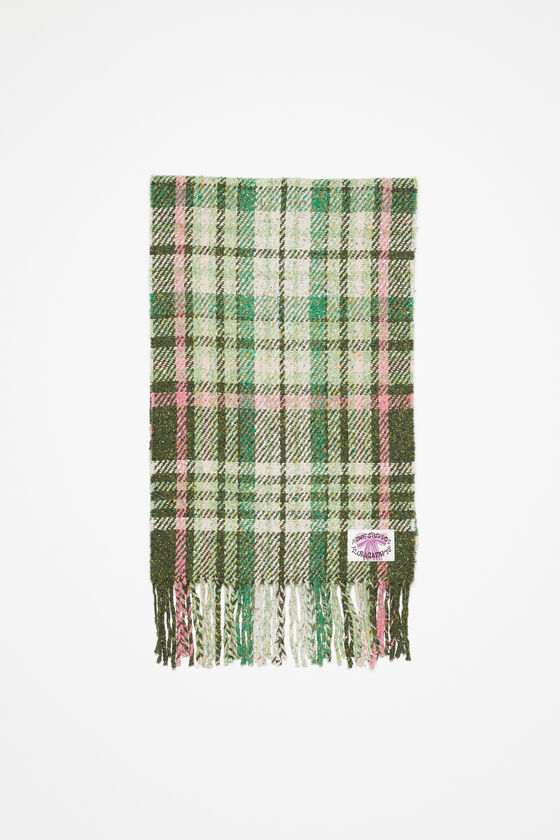 (image for) Comfortable Plaid fringe scarf